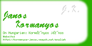 janos kormanyos business card